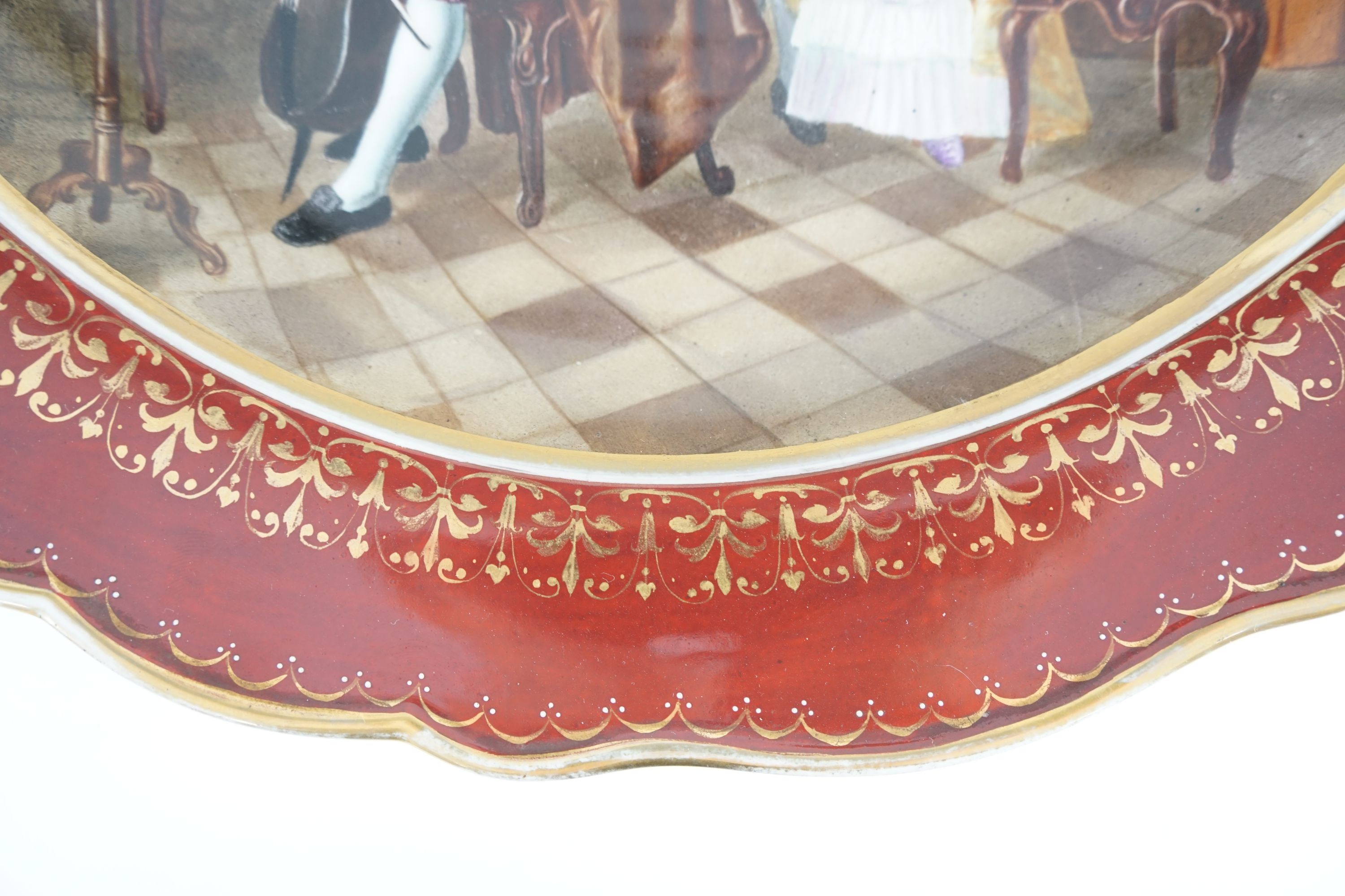 A Meissen outside decorated dish, 19th century, 40cm diameter